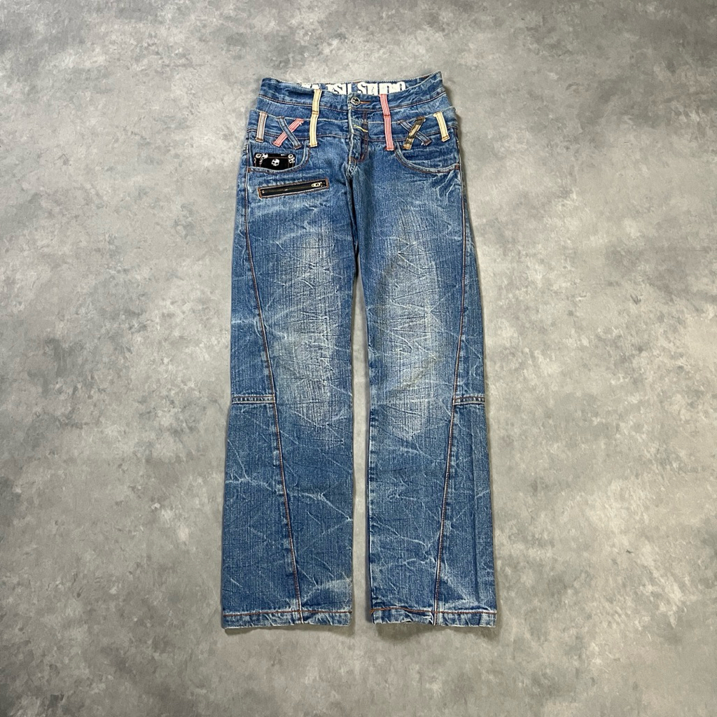 2000s BA-TSU STUDIO Double Waist Y2K Style Jeans