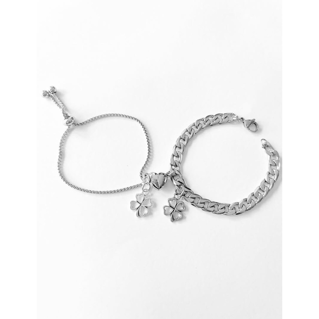 Magnetic Heart Couple Bracelet (Gelang Pasangan Magnet Hati) | Gelang couple titanium