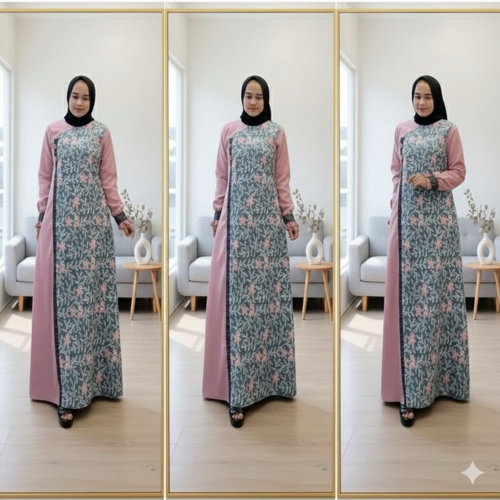 gamis kombinasi batik cap/G02/by positive boutique