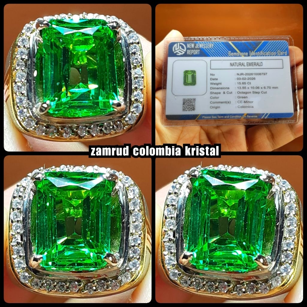 original batu mulia emerald jamrud colombia kristal HQ