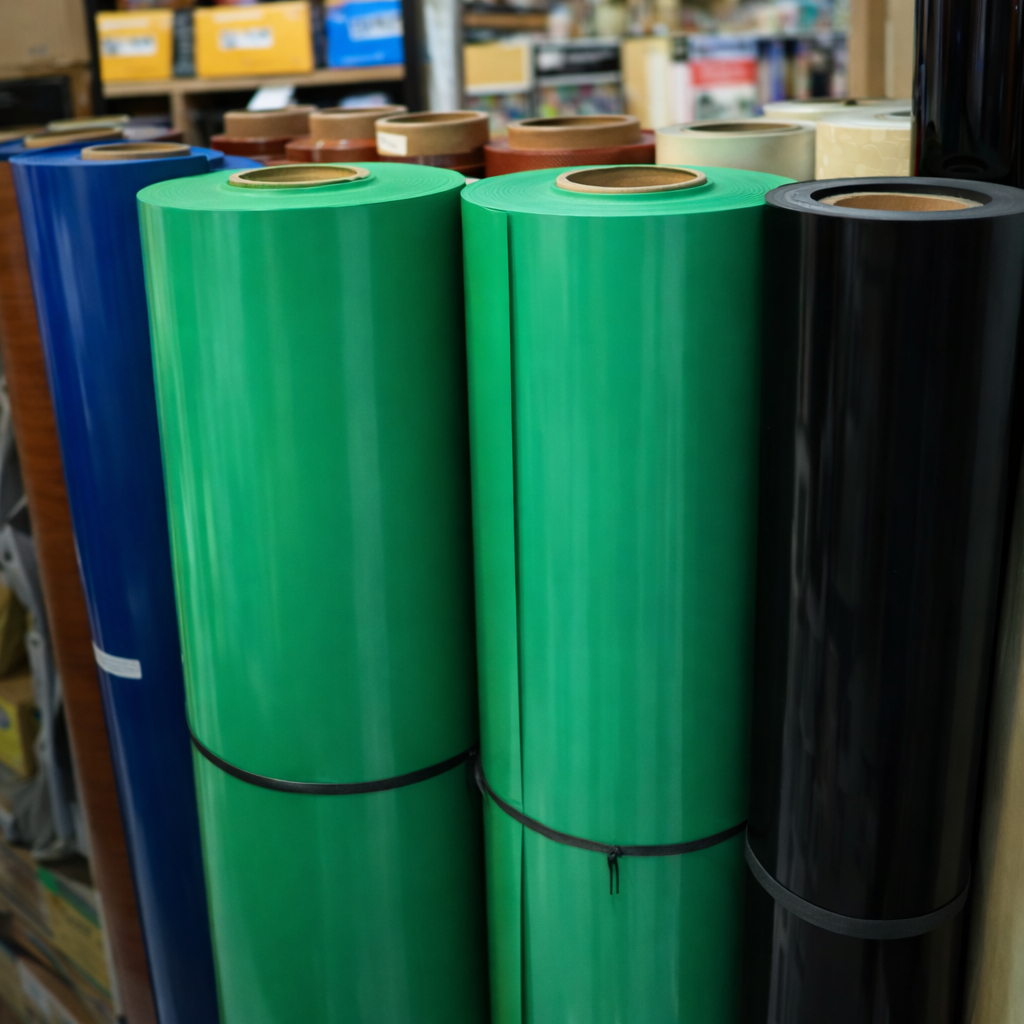 PVC Sheet Hijau Tebal / Decosheet – Pelapis Finishing Furniture