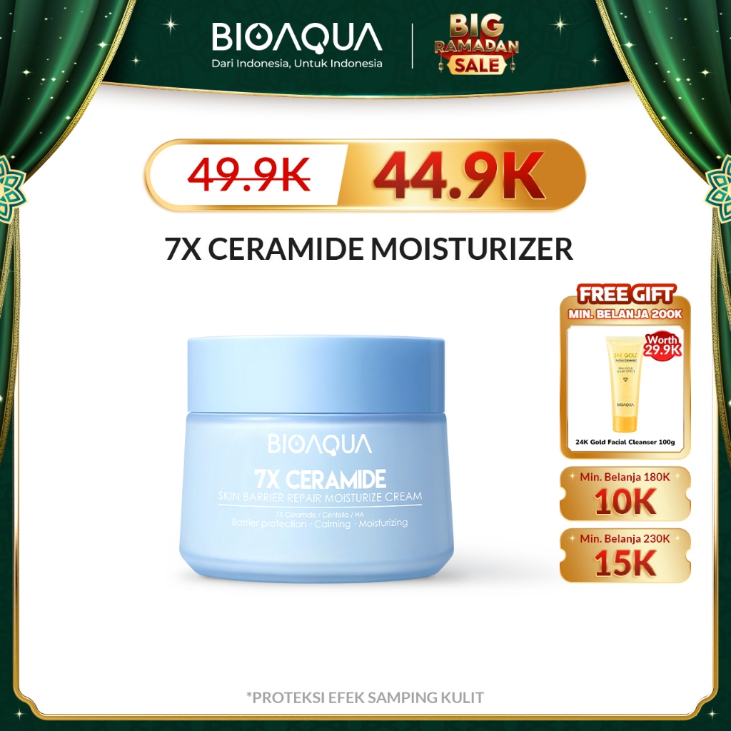 BIOAQUA 7X Ceramide Skin Barrier Repair Moisturizer Cream 50g Pelembab Wajah Cream Pemutih Wajah Day