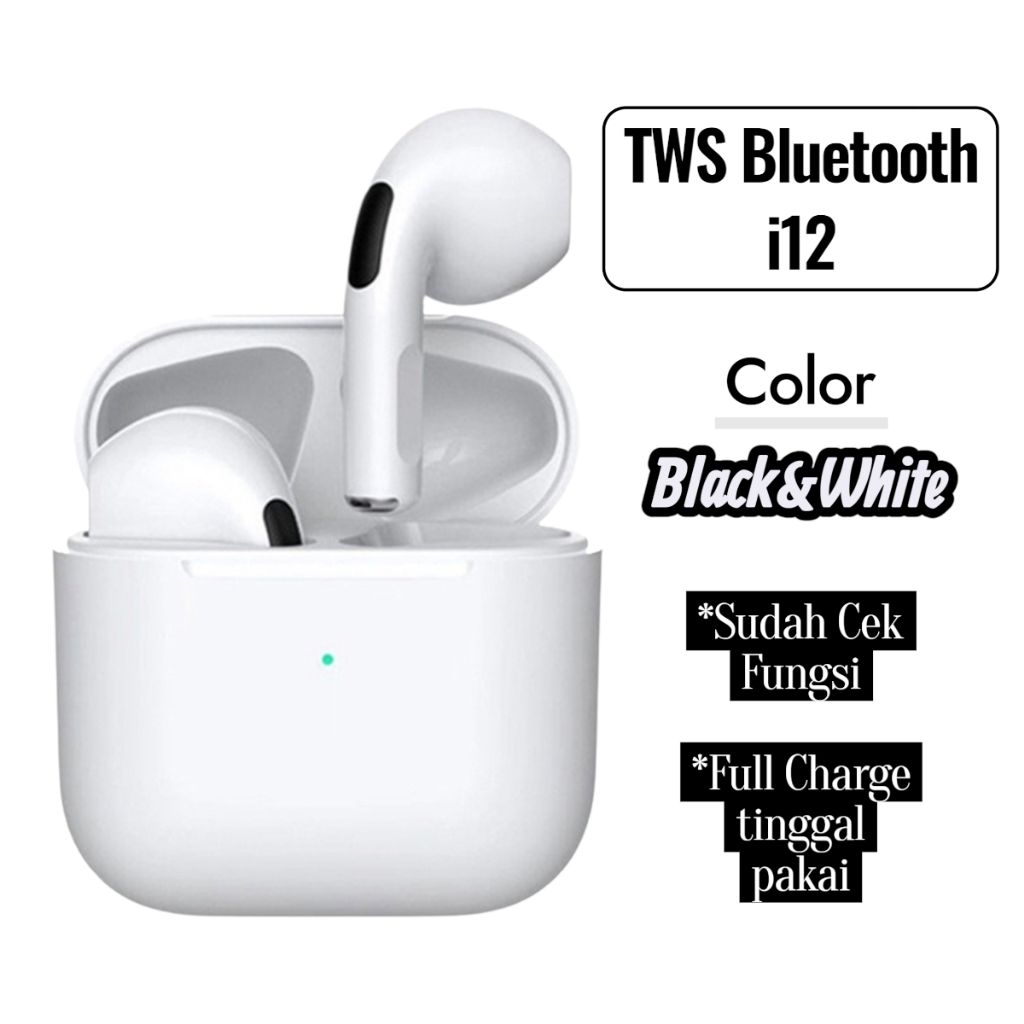 Handsfree Bluetooth TWS i12 Headset Earphone bluetooth