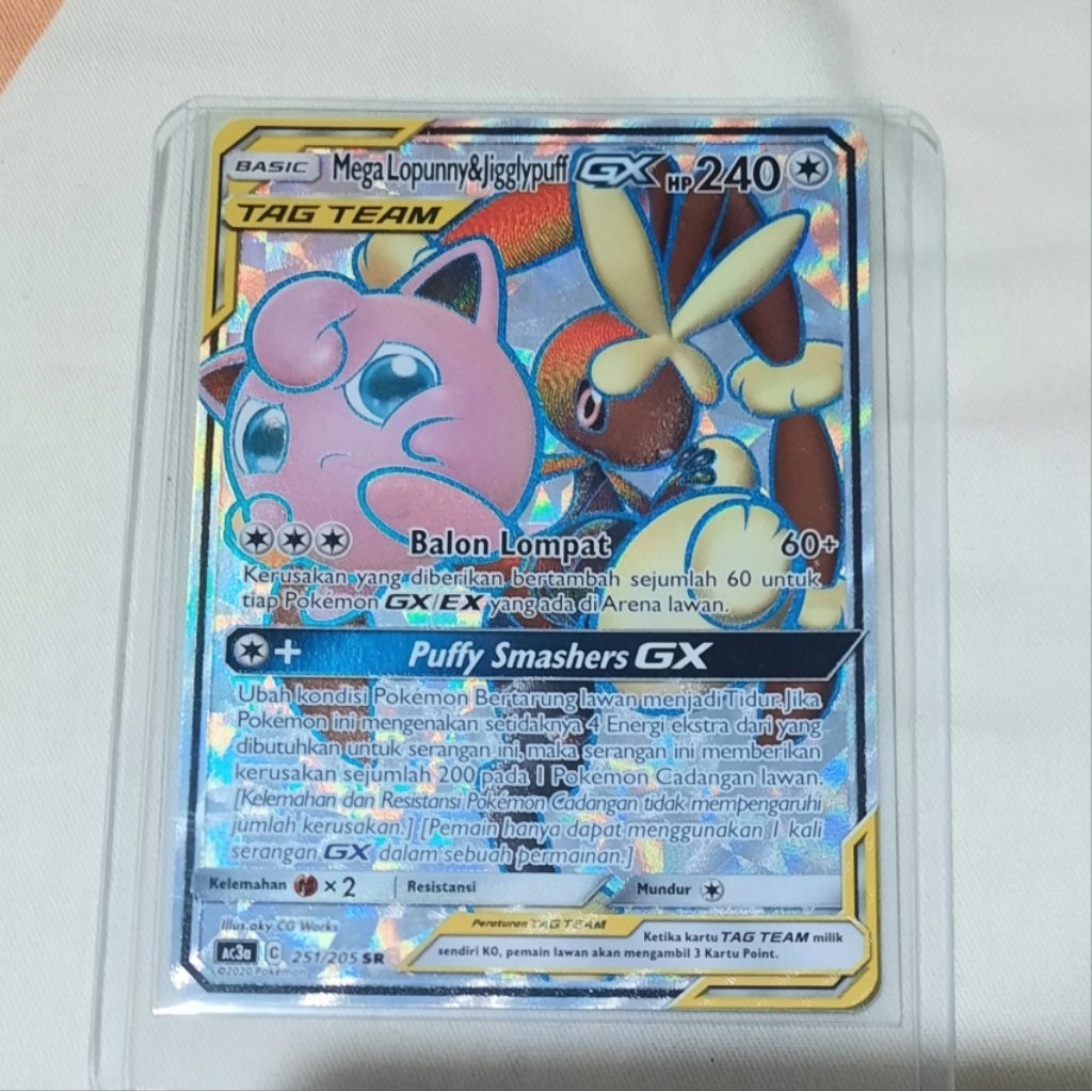 Kartu Pokemon Mega Lopunny & Jigglypuff GX Ac3a SR Bahasa Indo tcg