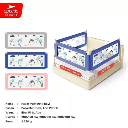 PRELOVED Pagar Pembatas Bayi Baby Bedrail Pink 150cm Pengaman Kasur