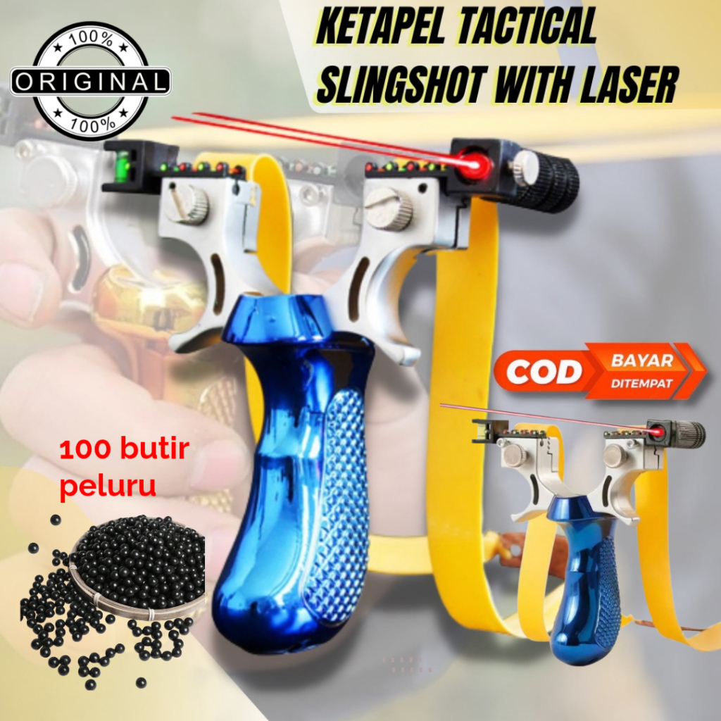 KETAPEL LASER PLUS 100 BUTIR PELURU/ALAT BERBURU BURUNG IKAN HIGH QUALITY PLINTENG LASER MODERN