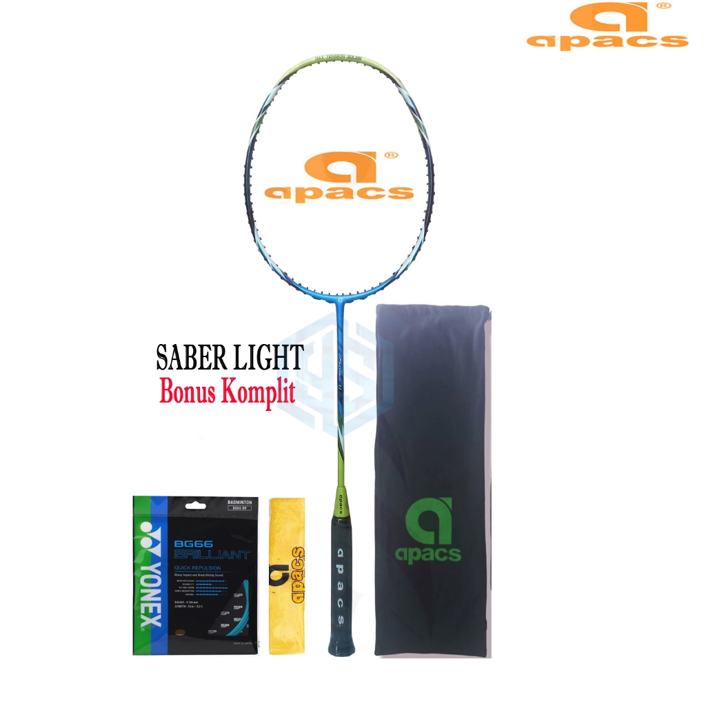 Raket Badminton Apacs Saber Light Bonus Komplit Raket Apacs Saber Light