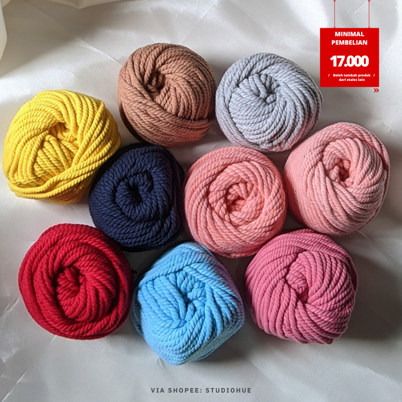 5 METER | Tali macrame katun atau Macrame Cotton Rope 3mm harga murah