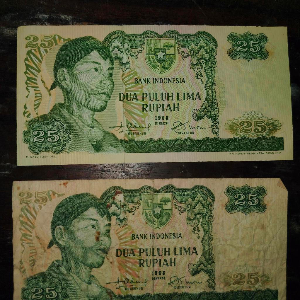 uang kuno 25 rupiah tahun 1968
