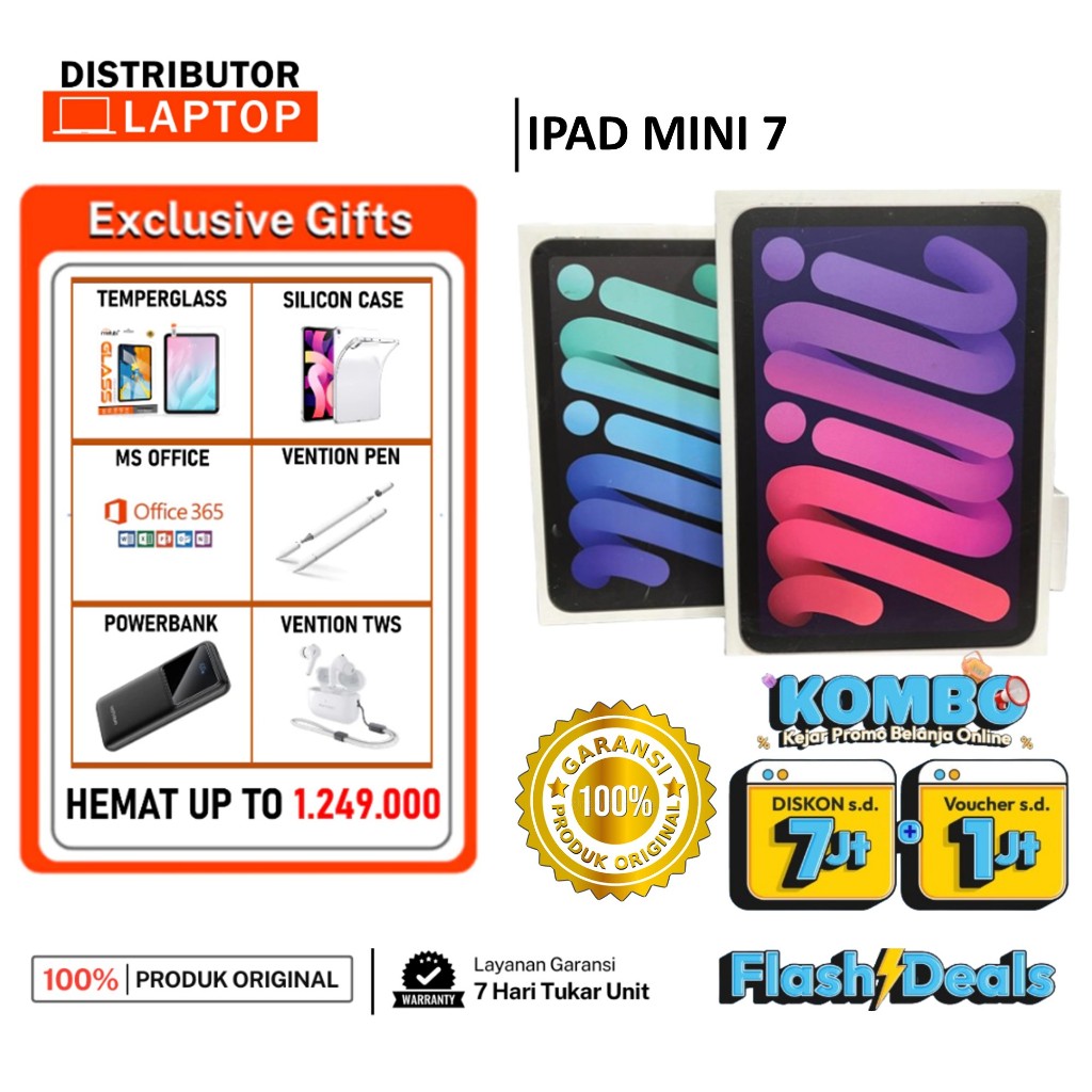 APPLE IPAD MINI 7 MINI 6 512GB 256GB 128GB 64GB  WIFI - NEW SEGEL