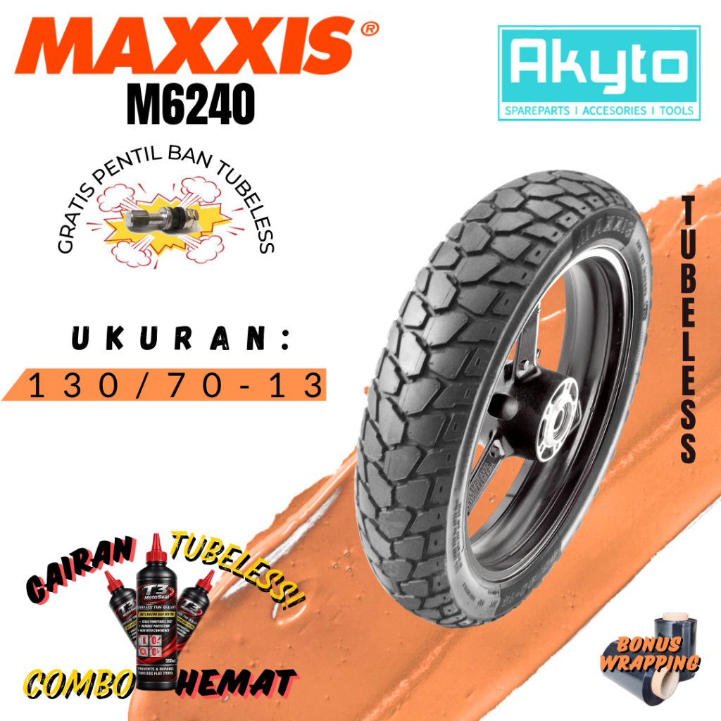 BAN MAXXIS M6239/M6240 TUBELESS BAN MOTOR RING 13 FREE PENTIL / BAN R13 / BAN OFFROAD / BAN DUAL PUR