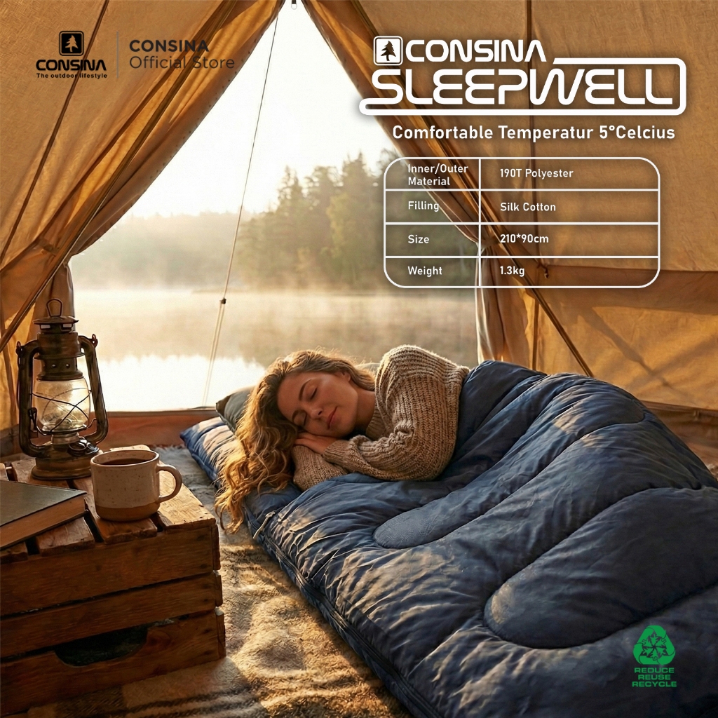 Consina Sleep Well Sleeping Bag Kantung Tidur Gunung | Outdoor Expedition Hiking Camping