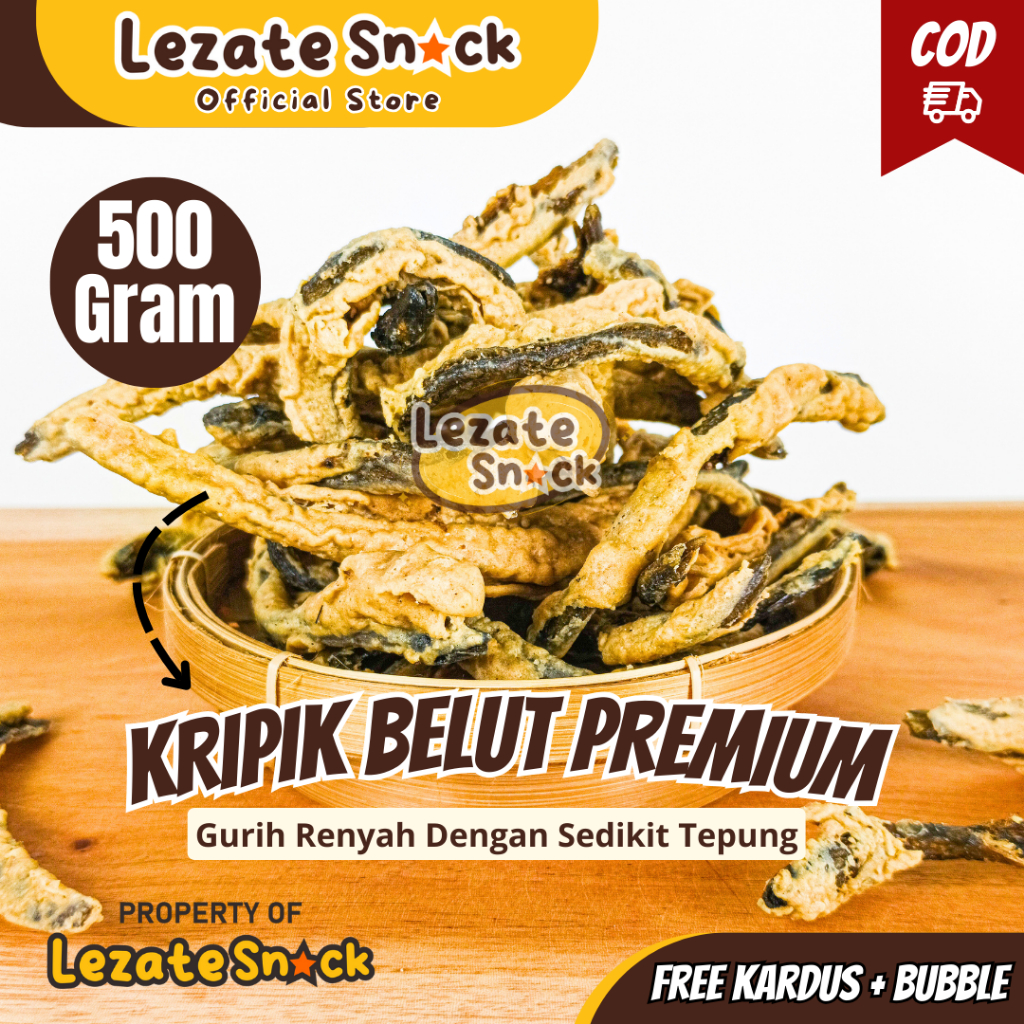 Keripik Belut 500gr Tepung Tipis / Kripik Belut Kiloan Murah Enak / Belut Goreng / Belut Crispy