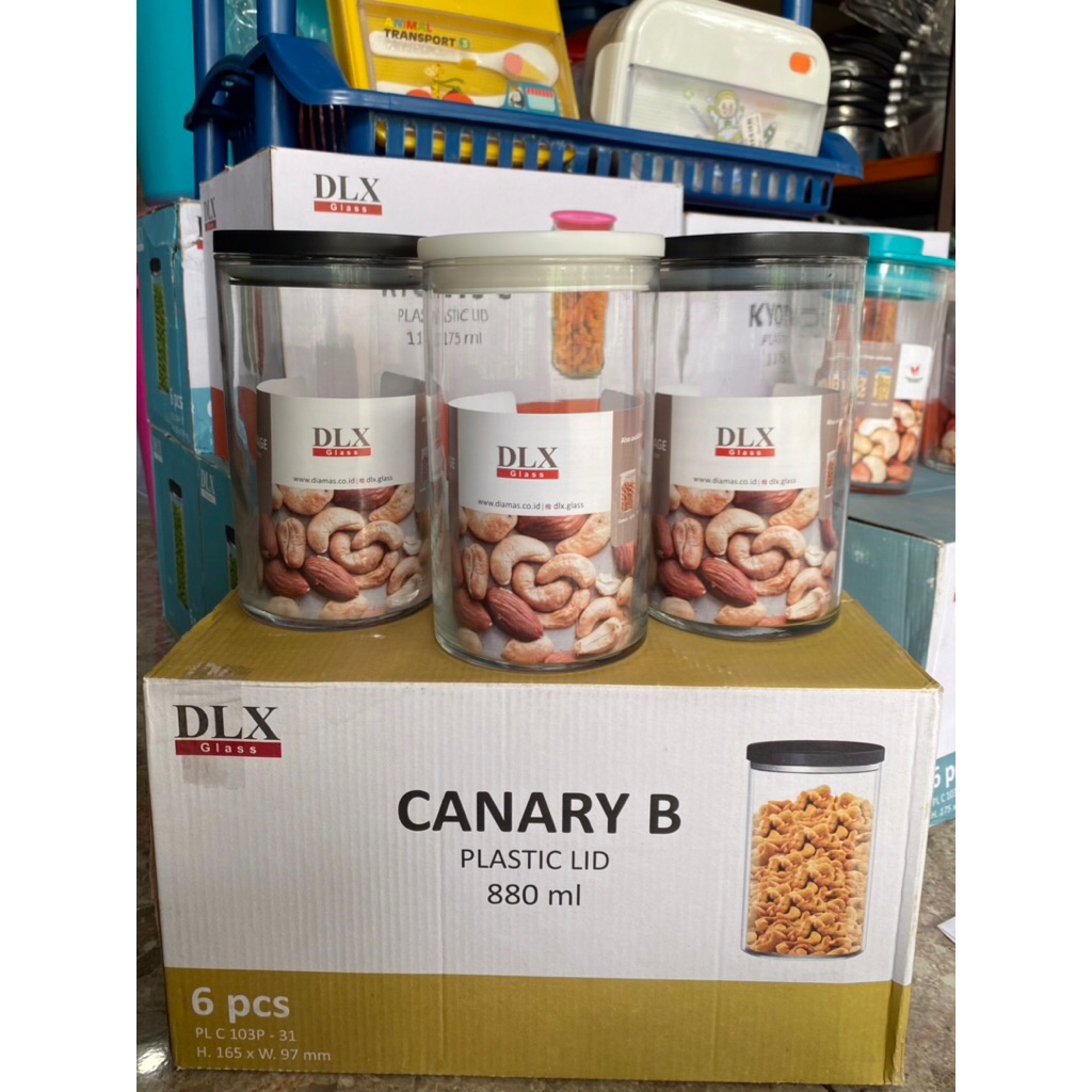 DLX Glass Canary B 880ml – Toples Kaca Kedap Udara Premium