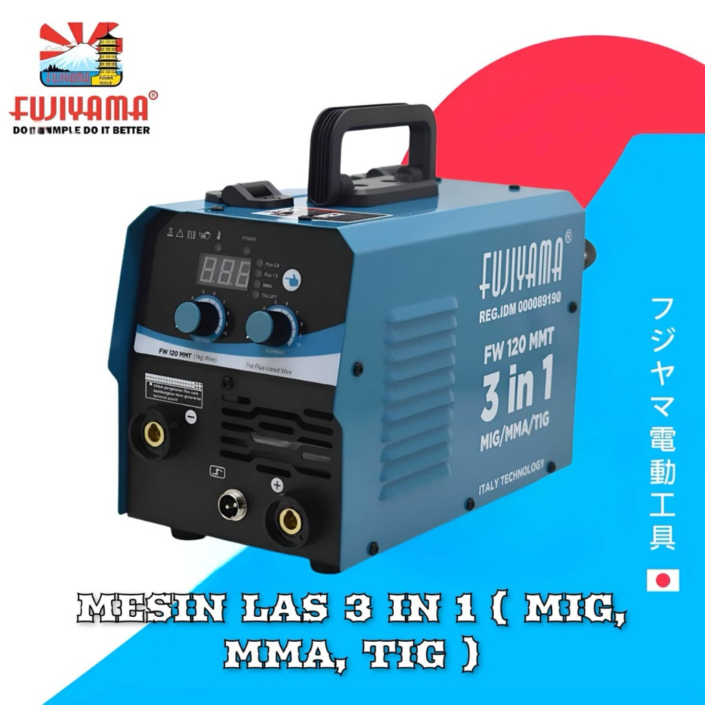 Original Fujiyama Mesin Las Mig Co2 Tanpa Gas 120A Besi/ Stainless Mesin Las Mig Mma Fujiyama Las