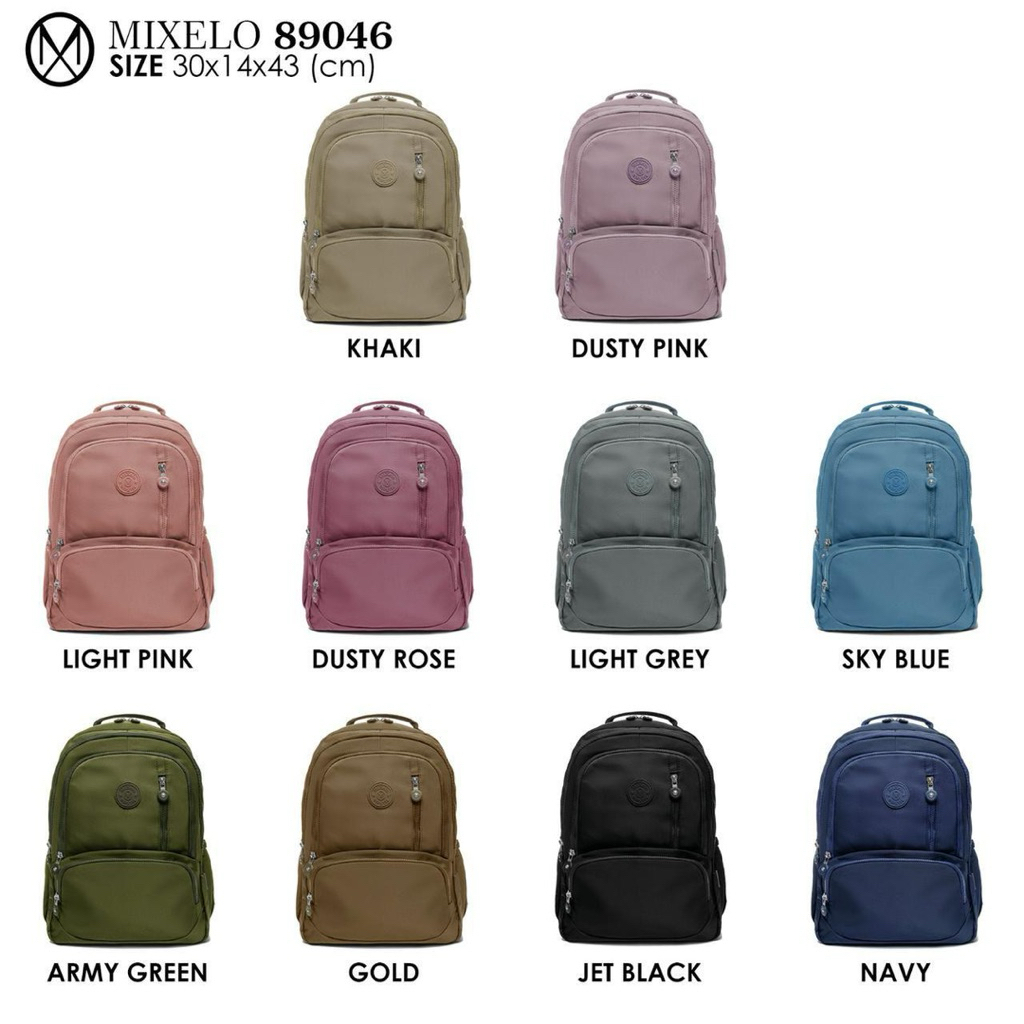 Backpack Mixelo Bahan Satin parasut Import #mixelo89046