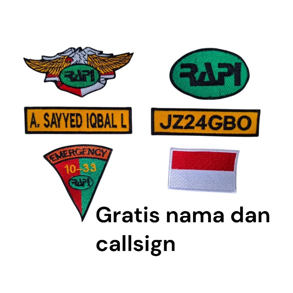 LOGO RAPI 1 SET. BAGDE RAPI KOMPLIT. LOGO RAPI BORDIR
