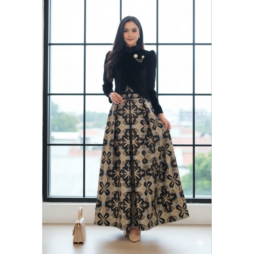 TENUN_GAYA Setelan blouse kebaya janggan rok batik wanita modern fashion batik wanita kekinian atasa