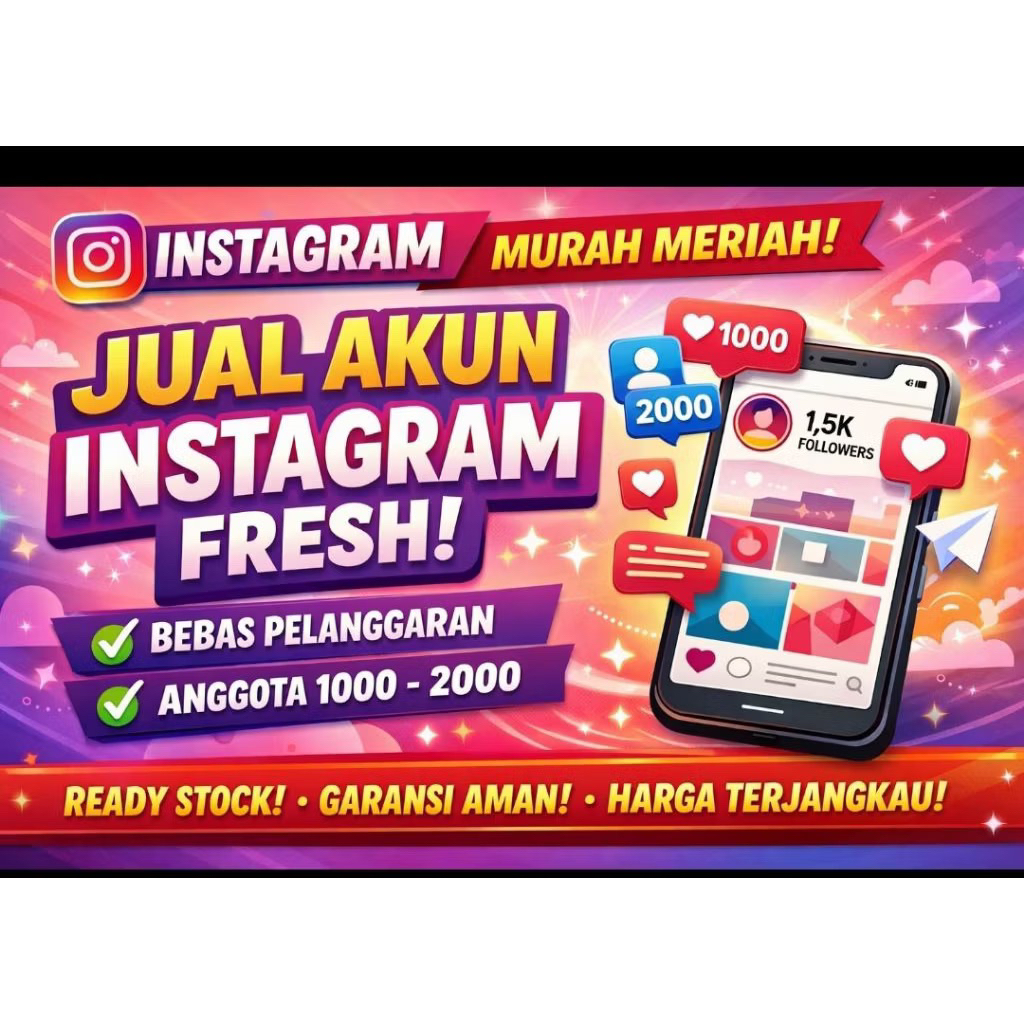 Jual Akun Instagram Fresh - Real Follower Aktif - Cocok untuk Olshop/Pribadi - Bergaransi