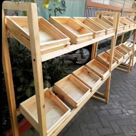 Rak Sayur  Rak Roti / Tempat Penyimpanan  Kayu Serbaguna  2 Susun