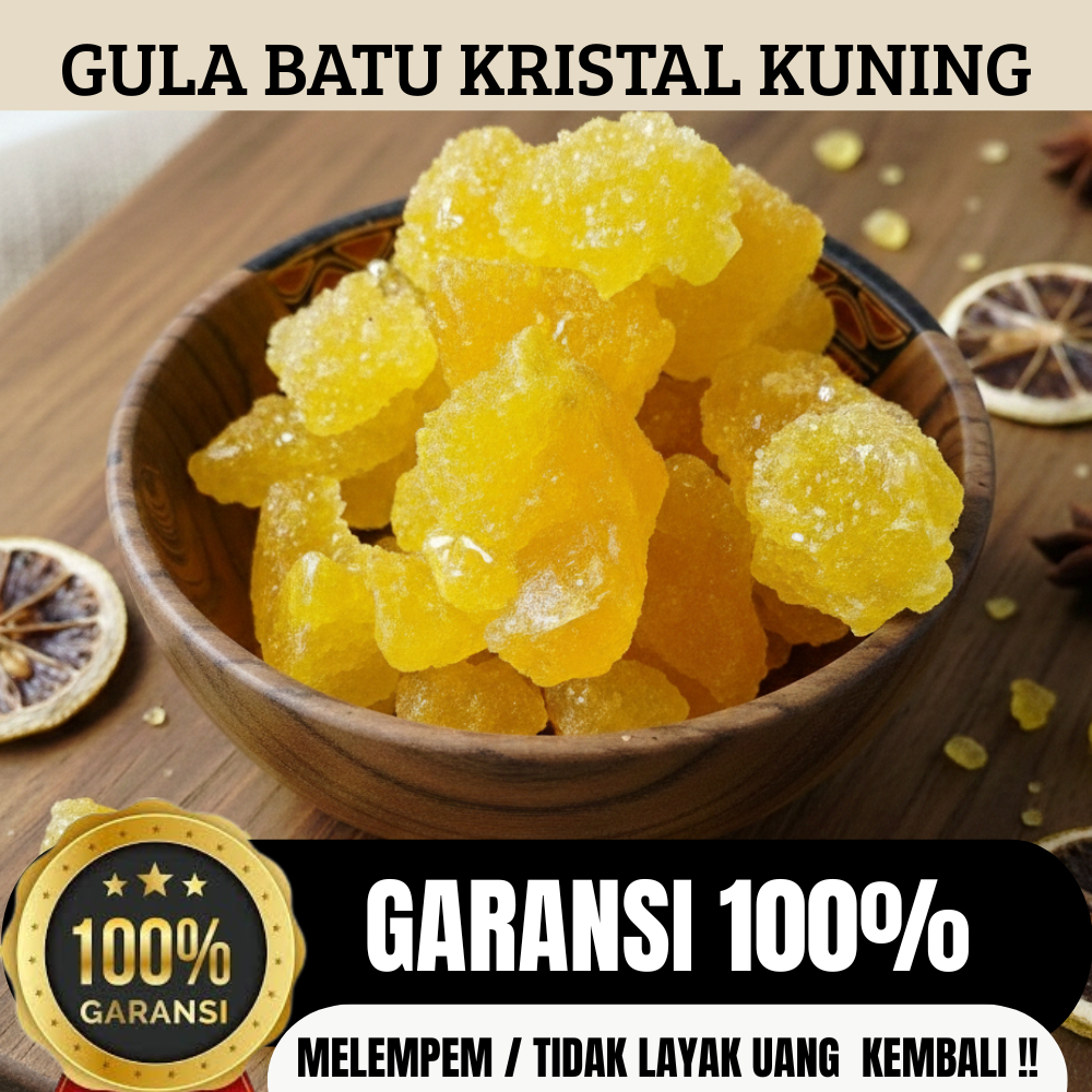 Gula Batu Kristal Kuning / Gula Batu Herbal  - 1 Kg