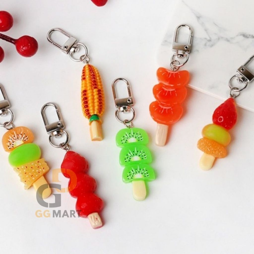 GANTUNGAN KUNCI RESIN MAKANAN SATE GK-2187 HIASAN TAS LUCU MAINAN HADIAH ANAK SOUVENIR MURAH
