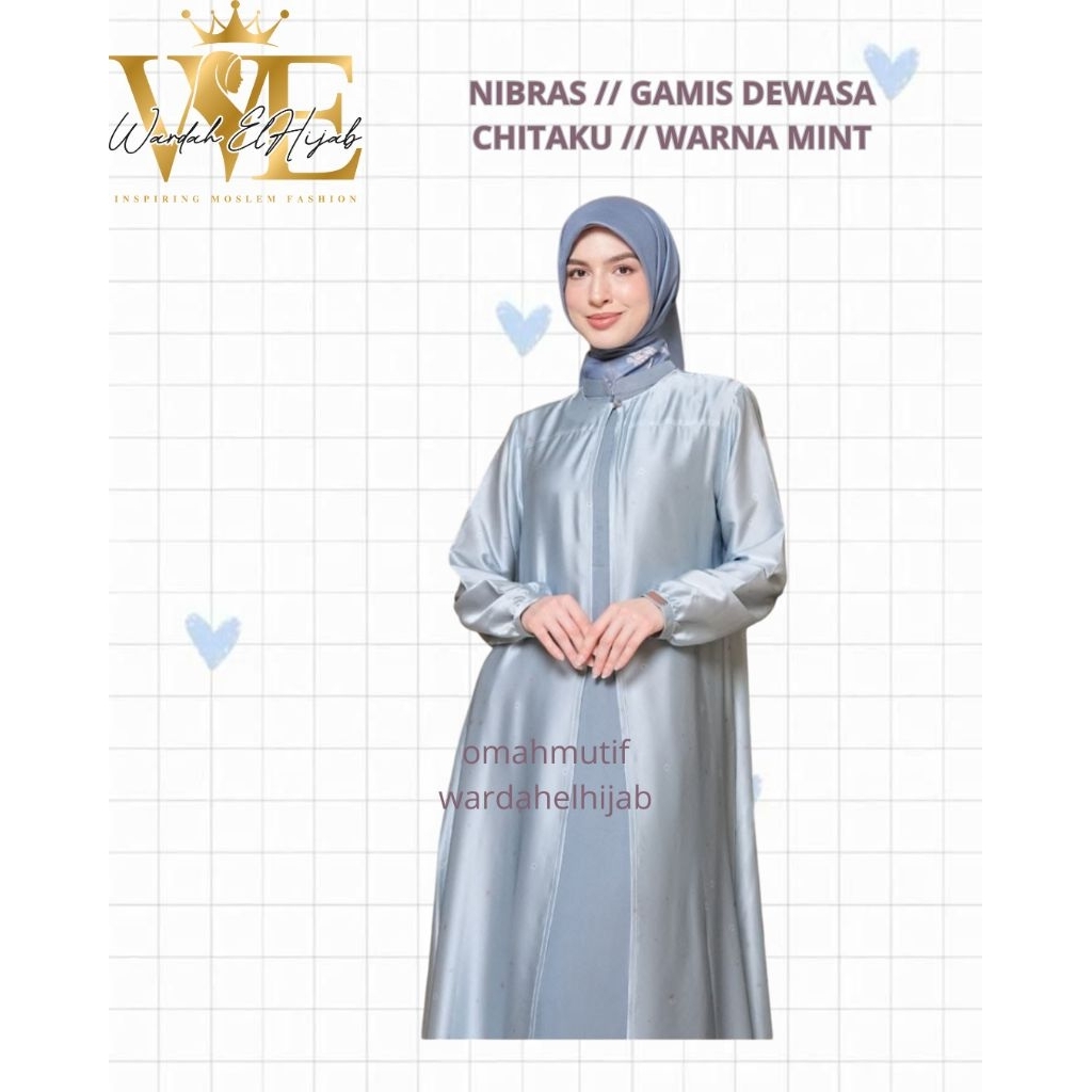 NIBRAS // GAMIS DEWASA CHITAKU // WARNA MINT