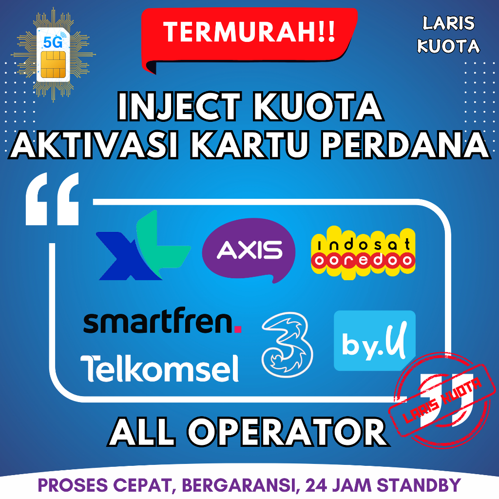 Paket Data Aktivasi Inject Kartu Perdana  Kosongan XL dan AXIS Kuota 3GB 30 Hari
