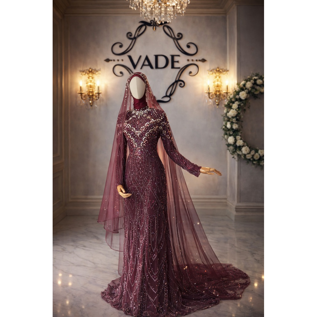 GAUN PENGANTIN PREMIUM UNGU