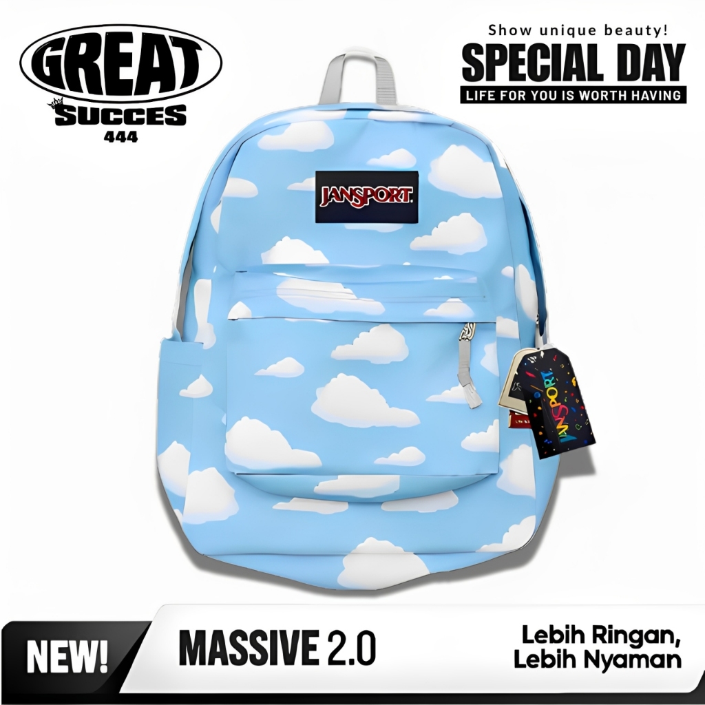 GREATSUCCES - TAS JANSPORT SKY BLUE AWAN ORIGINAL BACKPACK SHCOOL SUPERBEAK - TAS RANSEL JANSPORT AW
