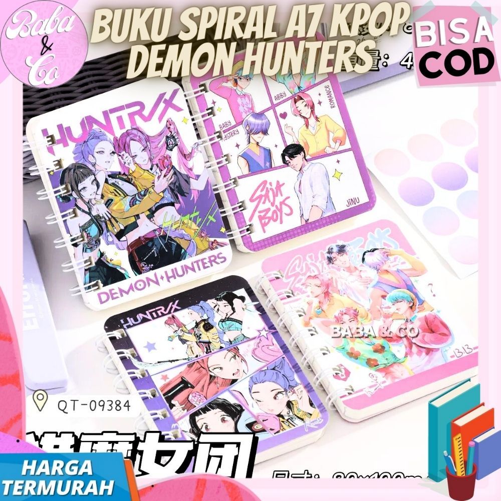 BUKU NOTEBOOK A7 KPOP DEMON HUNTER LUCU IMUT BUKU A7 SPIRAL DEMON HUNTERS KPOP MURAH GROSIR NOTEBOOK
