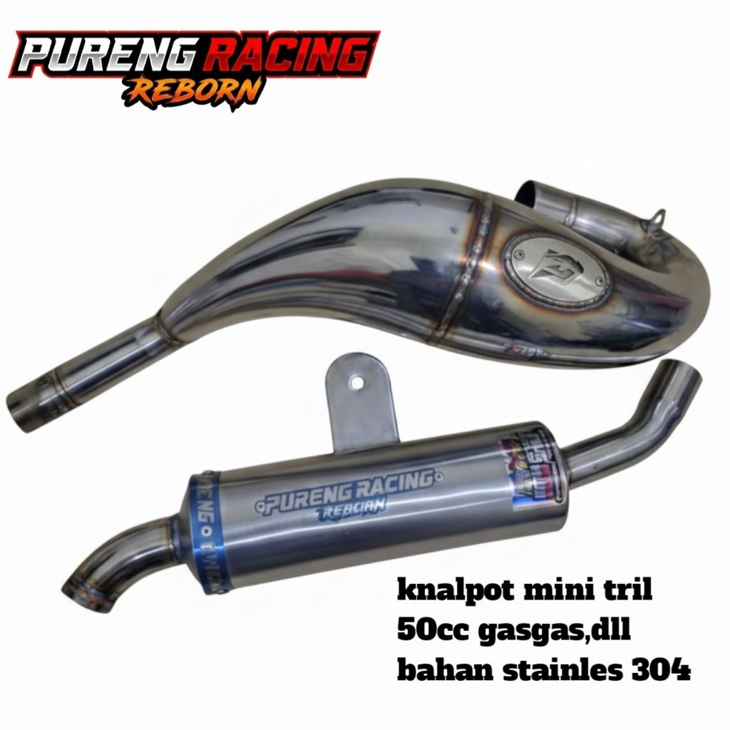 full set knalpot mini tril 2tak 50cc/65cc gasgas
