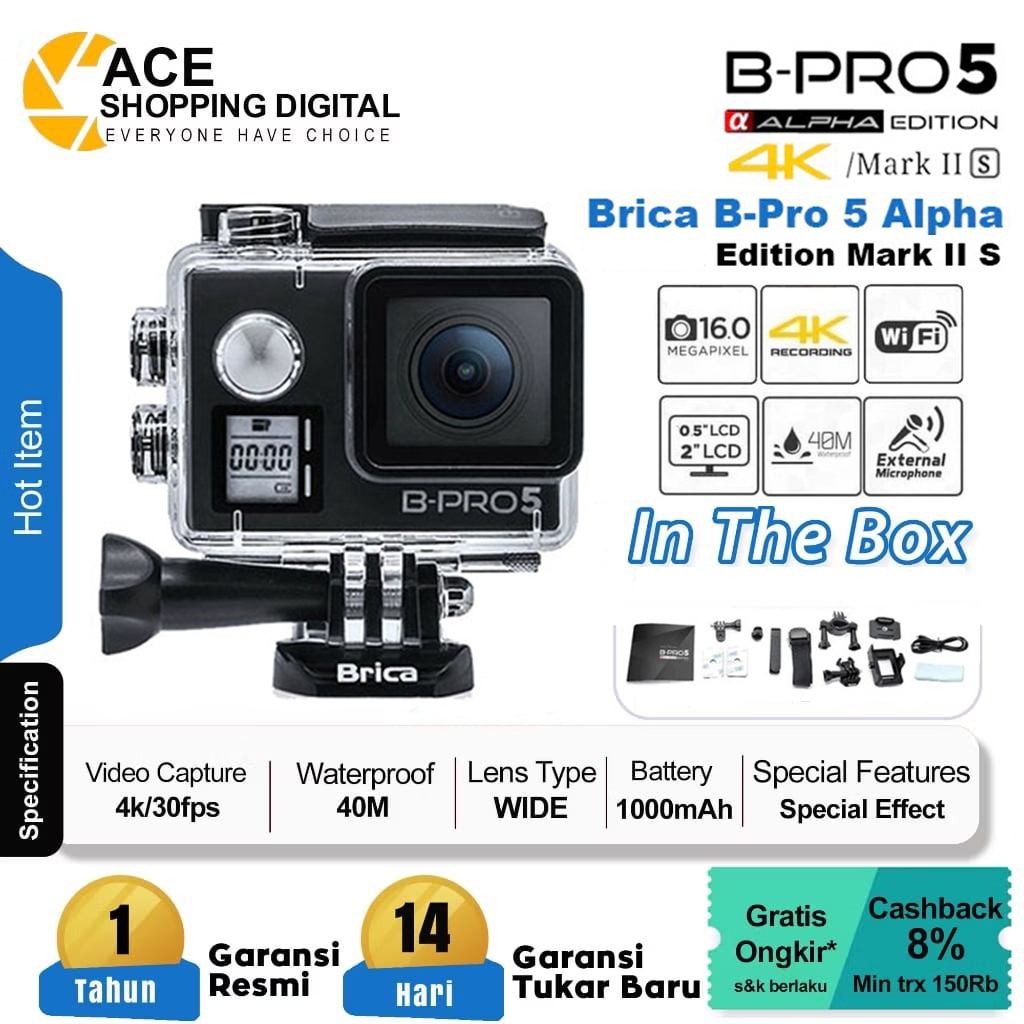 Action cam Brica - Bpro 5 Alpha Edition mark 2s - Garansi Resmi BPRO5 AE2S