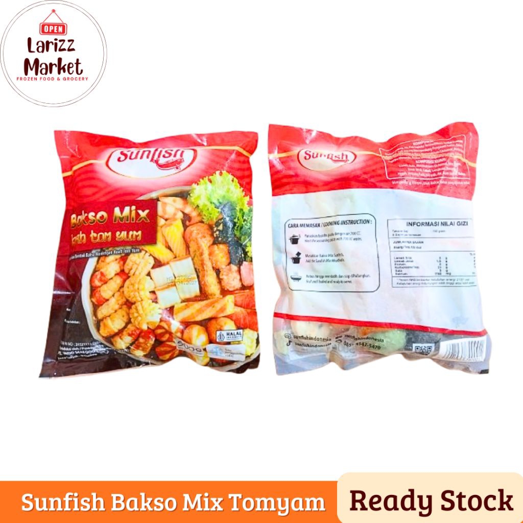 Sunfish Bakso Mix Kuah Tomyam Isi Banyak 500Gram