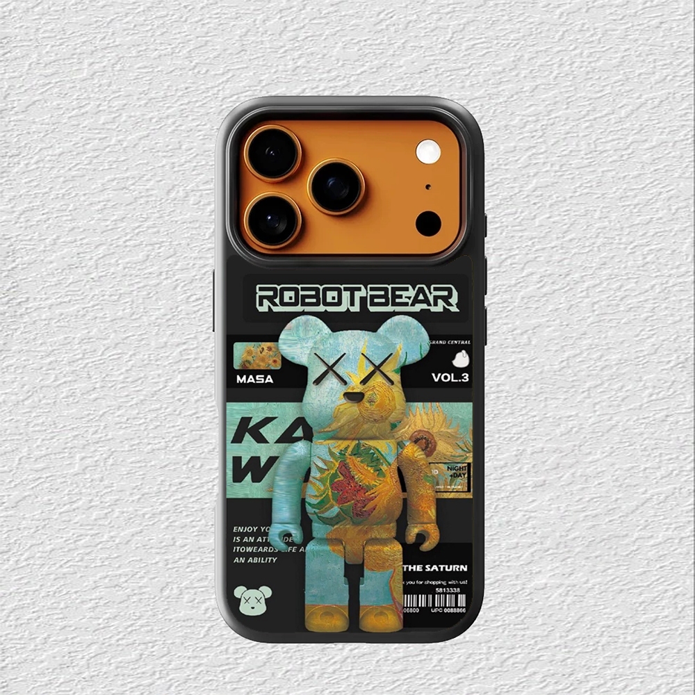 Case Hybrid Casing Softcase iphone 17 16 15 14 13 12 11 Pro Max Mini Plus X Xs Max XR Robot Bear The