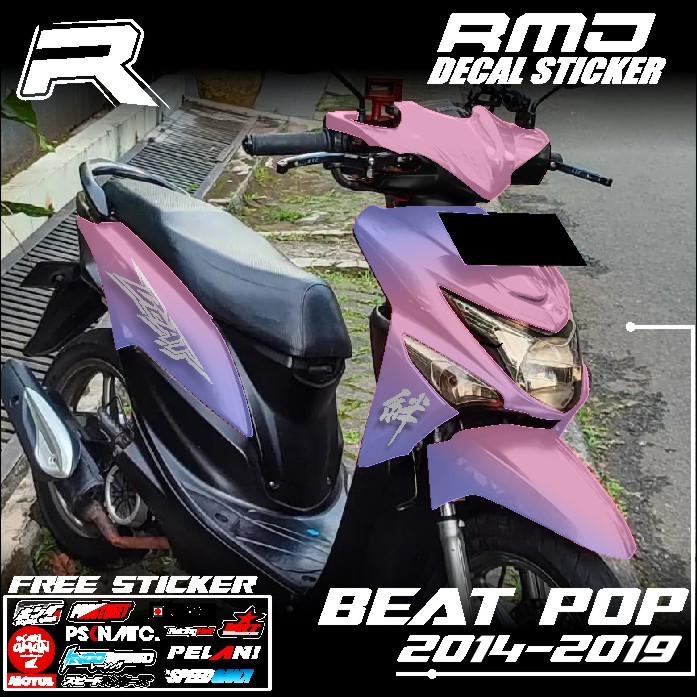 Stiker Beat Pop Full Body Decal Anti Pudar Beat POP 2014 2015 2016 2017 2018 2019 Motif Warna Gradas