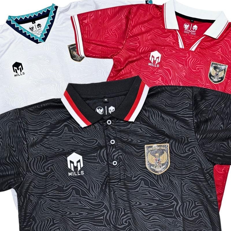 Jersey Timnas Indonesia Garuda Go Home Away MLLS / Jersey Timnas Mills Jersey Home & Away