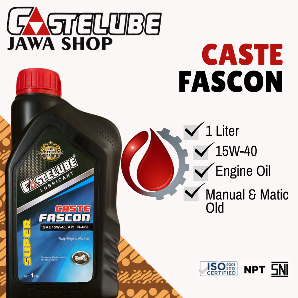 CASTELUBE FASCON Oli Mesin SAE 15W-40 1L Membersihkan Mesin Antiwear Hemat Bahan Bakar