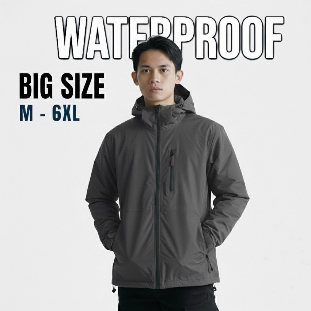 Kasohor Store Jaket Outdoor Gunung Waterproof Taslan JN Big Size M-8XL