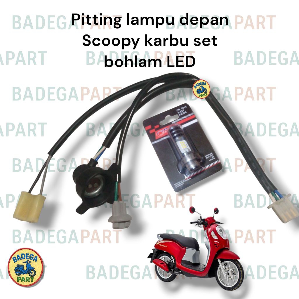 pitting kabel socket lampu depan utama Honda Scoopy 2016 set lampu depan LED