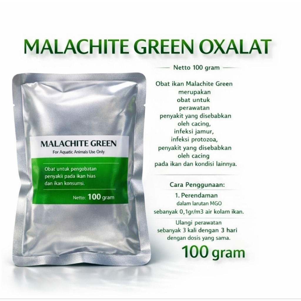 Malachite Green /Obat hijau ikan/ obat ijo ikan/ malachite green oxalat/ 100gram malachite green