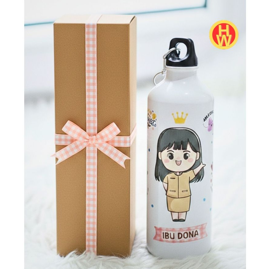 TUMBLER CUSTOM NAMA GURU GIFT SPESIAL BAGI RAPORT KARAKTER NON HIJAB 750 ml