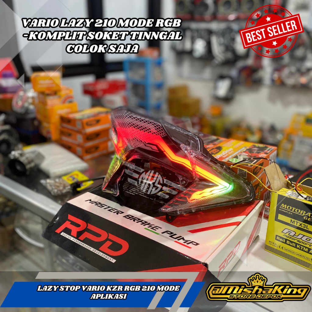 LAMPU BELAKANG VARIO KZR LAZY CUSTOM PNP SOKET STOPLAMP VARIO 125 KZR RGB APLIKASI