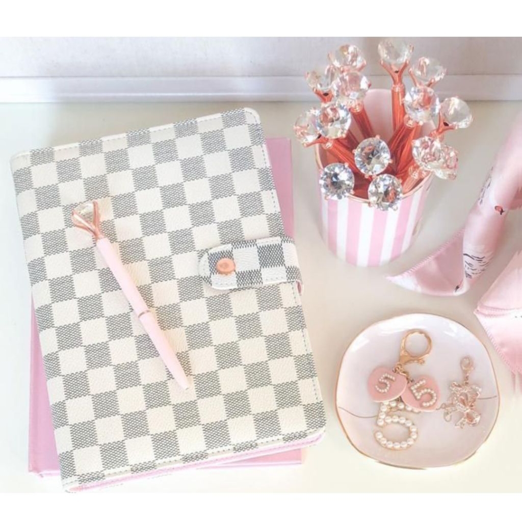 Binder lucu motif catur,binder kuliah,binder sekolah