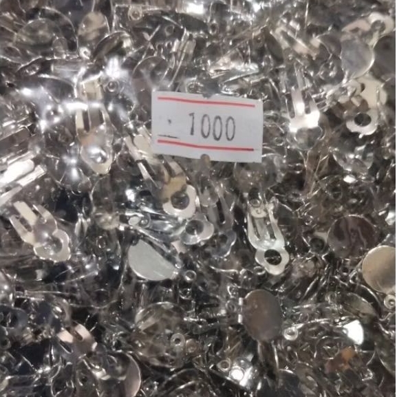 Penjepit anting 10mm silver isi sktr 1000pcs untuk DIY craft