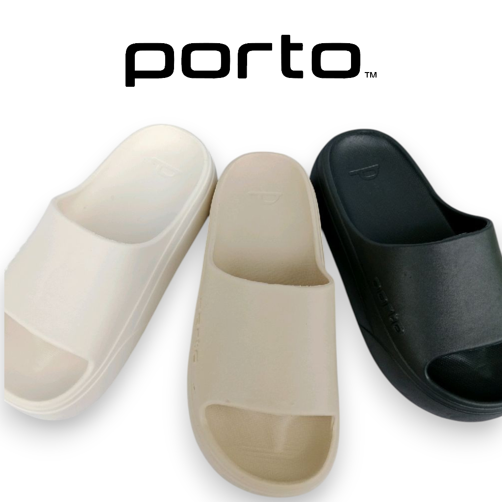 PORTO Sandal Slop Wanita Porto 3096L | Sandal Selop Wanita Kekinian | Sandal Selop Wanita Motif Polo