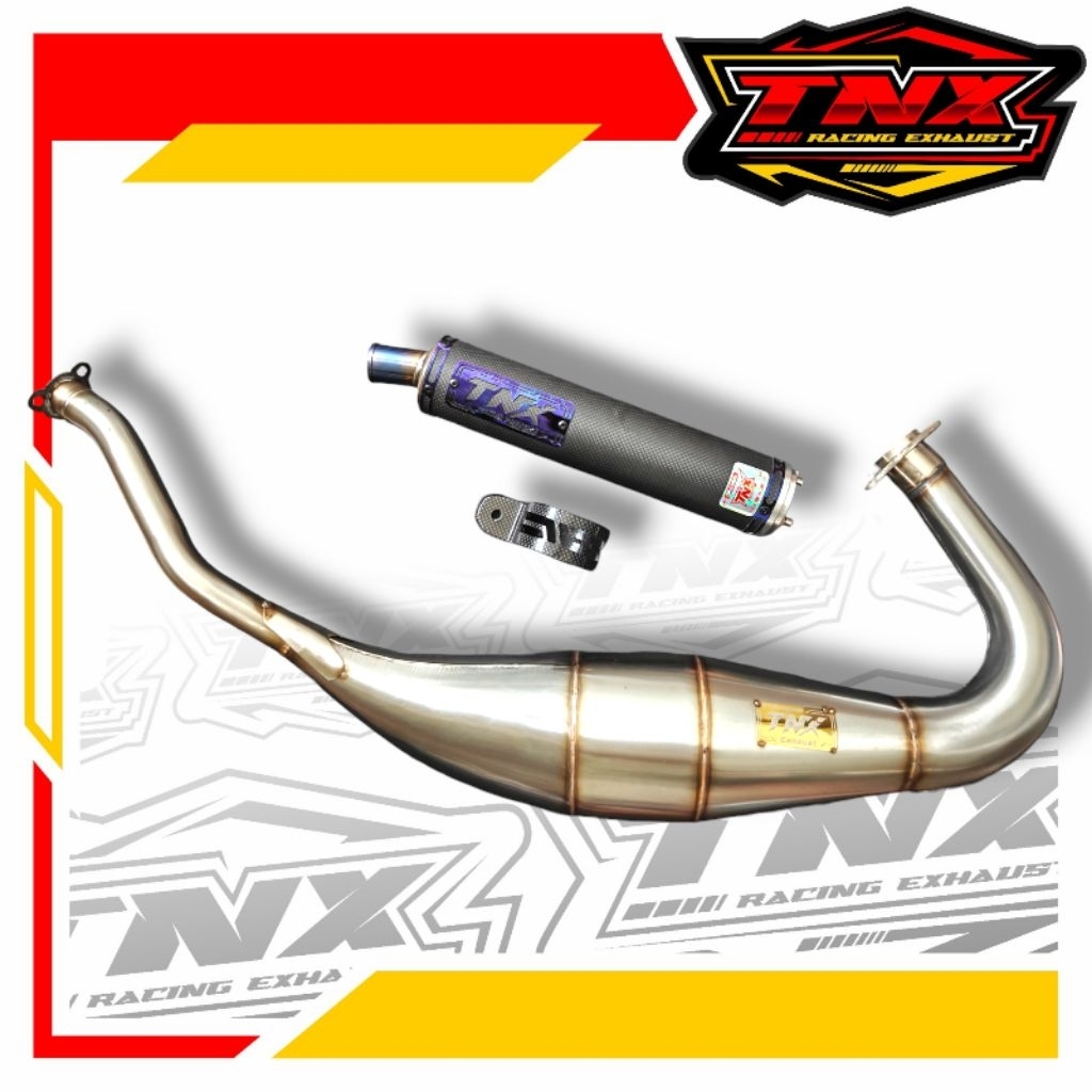 KNALPOT NINJA R/RR/SS/KISS/SSR STAINLESS PRESS SILENCER CARBON DOFF V2 ORIGINAL TNX EXHAUST