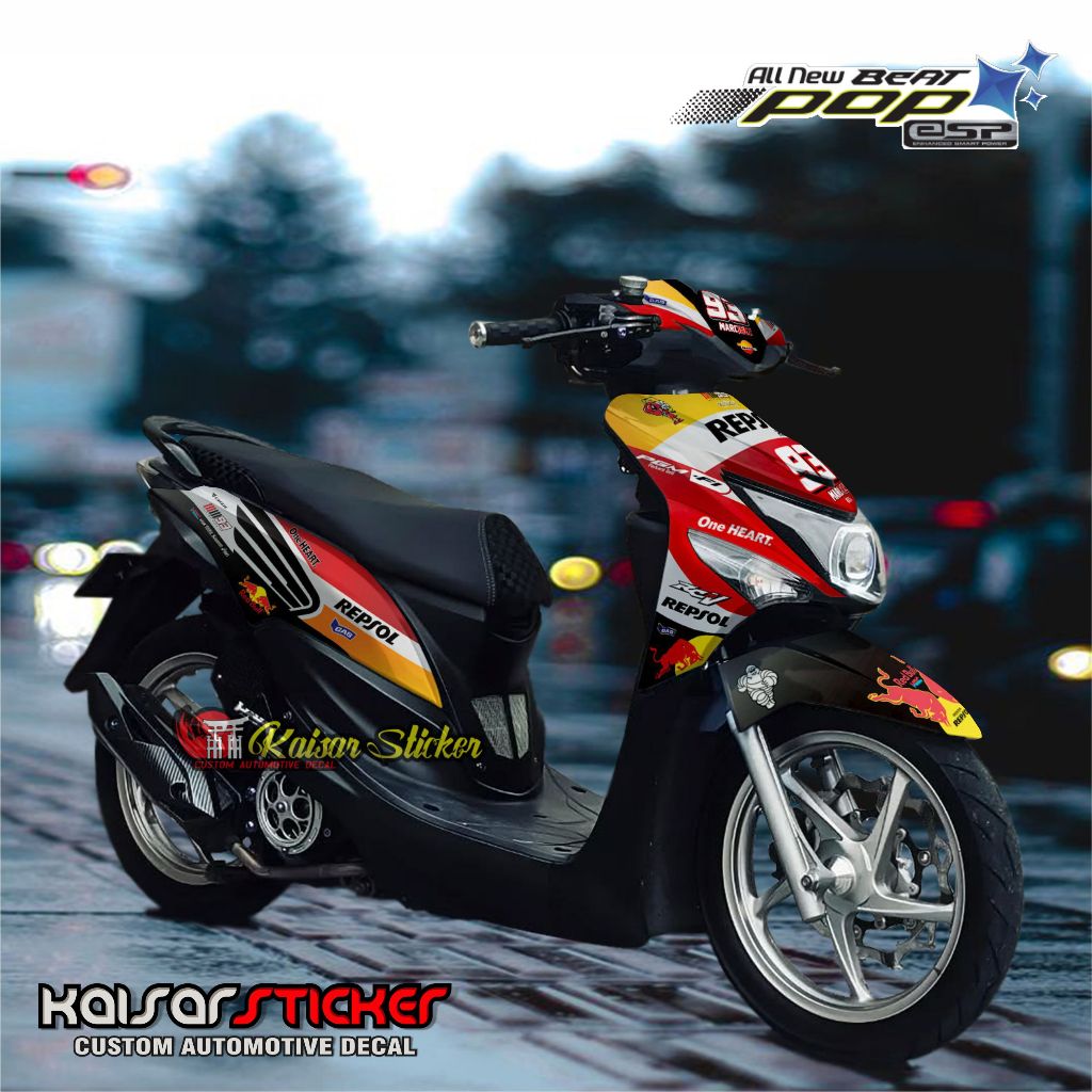 STICKER STRIPING MOTOR STIKER DECAL FULL BODY BEAT POP NEW REPSOL