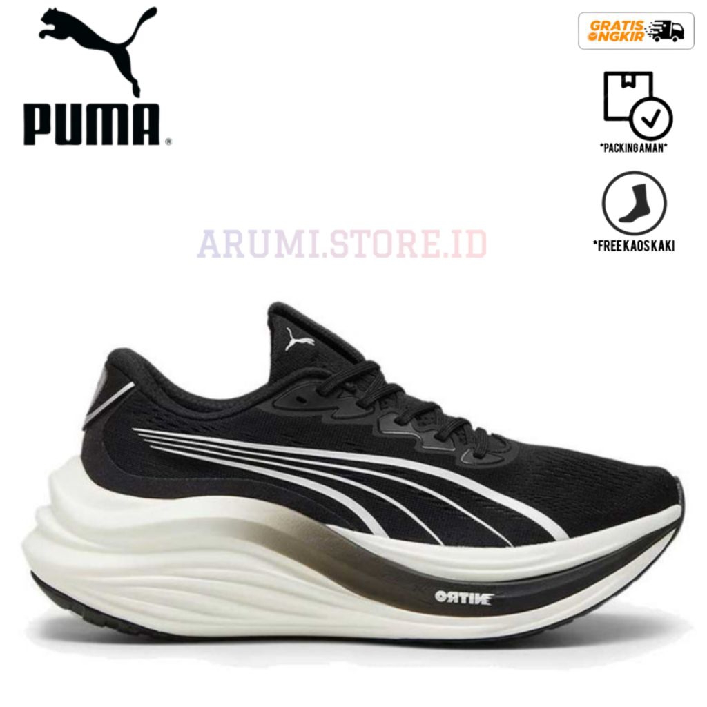 SEPATU LARI PUMA MAGMAX NITRO BLACK WHITE