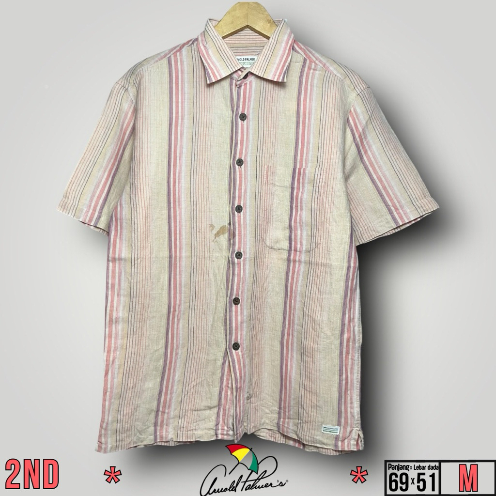 Kemeja Garis Pria Arnold Palmer Coksu Size M (69x51)cm